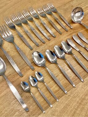 Vintage Oneida Community Frostfire Flatware (22 Pieces) Forks Spoons Serving